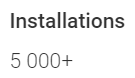 Google Play Store showing 5 000+ installations